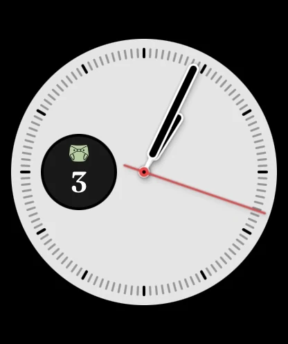 A BloomBook circular complication on the watch face.