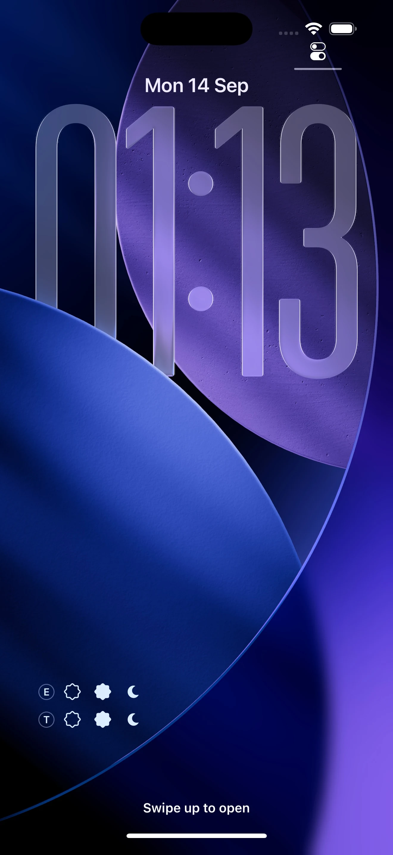The Lock Screen with BloomBook logging widgets for the two example children.